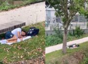 Viral di Medsos, Momen Atlet Renang Italia Kedapatan Tidur Siang di Taman Beralaskan Handuk